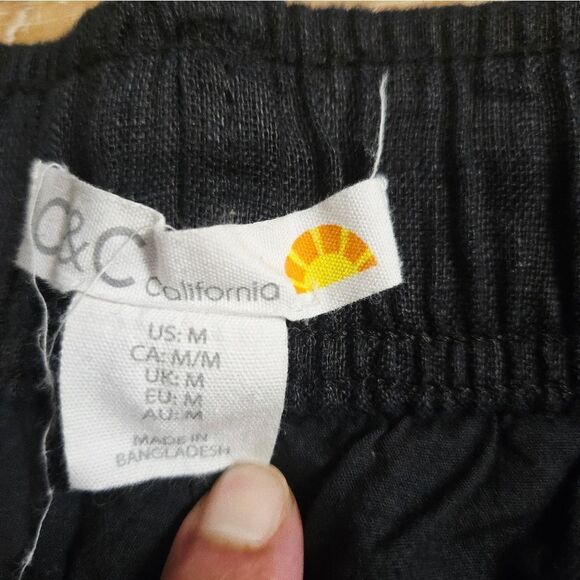 C&C California Black Wide Leg Pants with Elastic Waistband - Picture 9 of 13